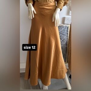 Elegant Tan Maxi Skirt